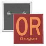 OR Oregon plain orange Button