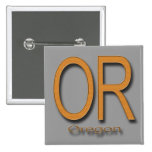 OR Oregon wood Pinback Button
