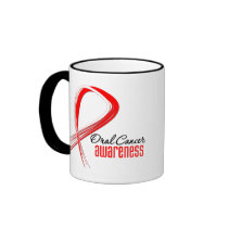 Oral Cancer Awareness Grunge Ribbon Coffee Mugs