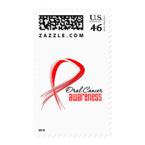 Oral Cancer Awareness Grunge Ribbon Postage Stamps