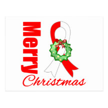 Oral Cancer Awareness Merry Christmas Ribbon Postcards