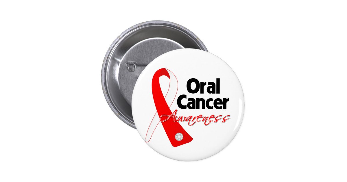 Oral Cancer Awareness Ribbon Pinback Button Zazzle