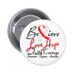 Oral Cancer  Believe Heart Collage Pinback Button