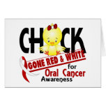 Oral Cancer Chick Gone Red And White 2 Greeting Cards