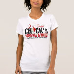 Oral Cancer Chick Gone Red and White Tshirt