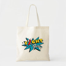 Oral Cancer Fight Like A Girl POW! Canvas Bags