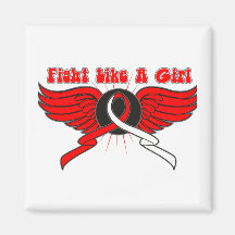 Oral Cancer Fight Like A Girl Wings Refrigerator Magnet