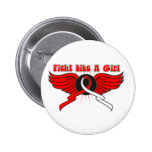 Oral Cancer Fight Like A Girl Wings buttons