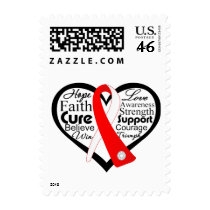 Oral Cancer Heart Ribbon Collage Postage Stamps