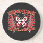 Oral Cancer Hope Believe Butterfly coasters