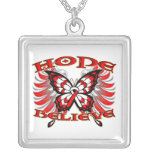 Oral Cancer Hope Believe Butterfly necklaces