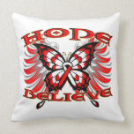 Oral Cancer Hope Believe Butterfly pillows