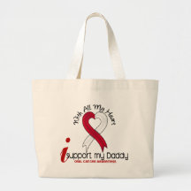 ORAL CANCER I Support My Daddy Tote Bag