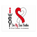 Oral Cancer I Wear Ribbon For My Twin Brother Postcard