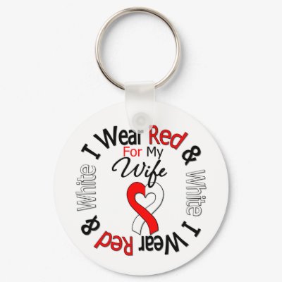 Oral Cancer Ribbon Support Wife Keychain