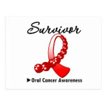 Oral Cancer Survivor Gemstone Ribbon postcards