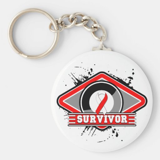 Oral Cancer Survivor Grunge Logo Key Chains