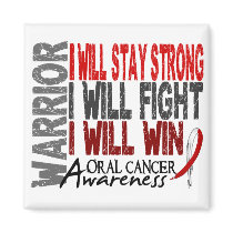 Oral Cancer Warrior Fridge Magnet