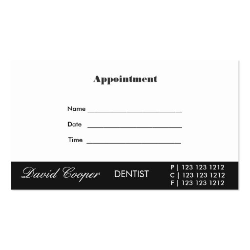 Oral Care Dentist Humor Business Card (back side)