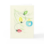 Oranaments and Lights on tree Greeting Card