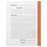 Orange 2-sided Recipe Pages flyers