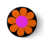 Orange 60's Flower Power Pin
