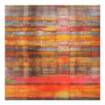 Orange Abstract Art Invitation Card invitations