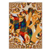 Orange Abstract Doggie Greeting Card