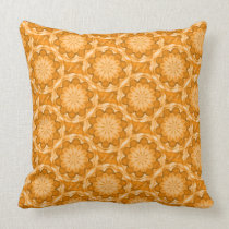 Orange abstract flower print pillow pillows
