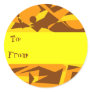 ORANGE ABSTRACT GIFT TAG STICKER