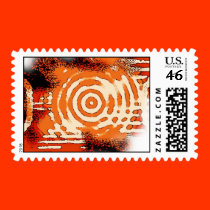 orange abstract postage by lissame73 orange abstract postage