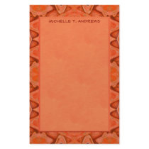 orange abstract customized stationery