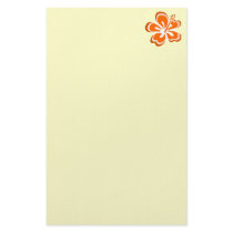 Orange aloha flower stationary stationery