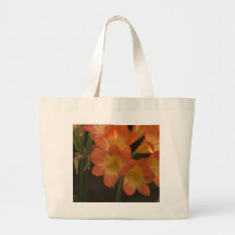 Orange Amaryllis Tote Bags