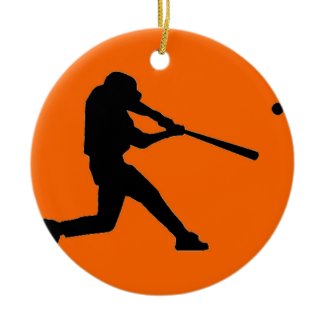 Orange and Black Baseball Ornament ornament