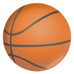 Orange and Black Basketball Melamine Plate