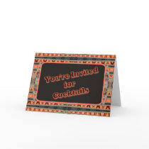 orange and black cocktails invitation cards by DonnaGraysonAbstract orange and black cocktails invitation cards