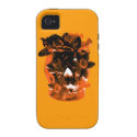 Orange and Black Daffodil Skull iPhone 4 Cover