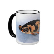 orange and black fish mugs