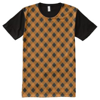 Orange and Black Gingham Checked Pattern