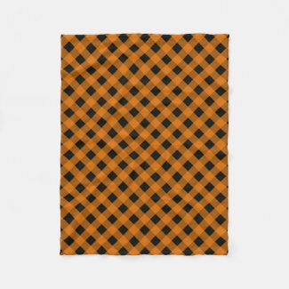 Orange and Black Gingham Checked Pattern