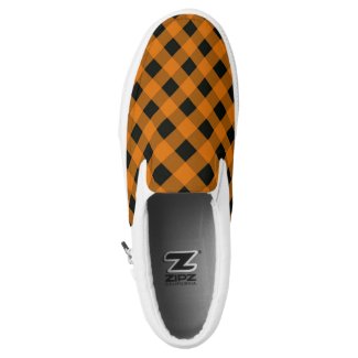 Orange and Black Gingham Checked Pattern