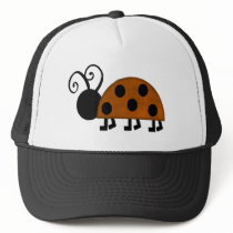 Orange and Black Lady Bug Trucker Hats