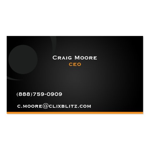 Orange and Black Logo Business Cards (back side)