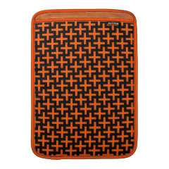 Orange and Black Pattern Crosses Plus Signs MacBook Air Sleeve