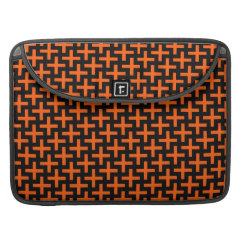 Orange and Black Pattern Crosses Plus Signs Sleeve For MacBook Pro