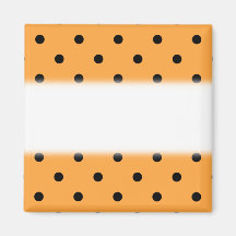 Orange and Black Polka Dot Pattern. Magnet