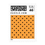 Orange and Black Polka Dot Pattern. Stamp