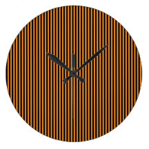 Orange and Black Stripes Wall Clocks