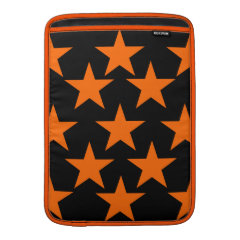 Orange and Black Super Stars Pattern MacBook Sleeve